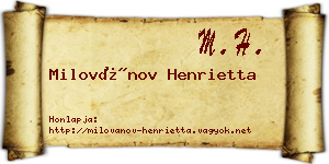 Milovánov Henrietta névjegykártya